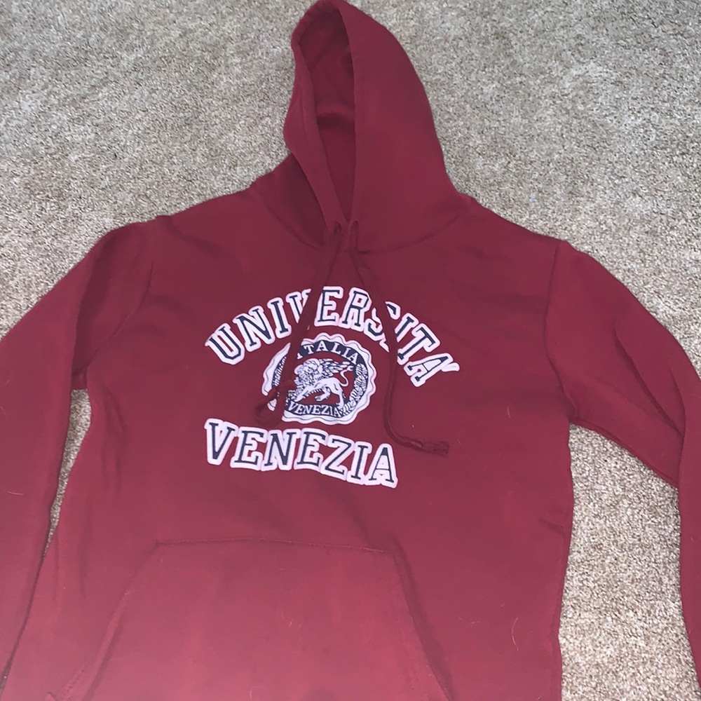 maroon/red venezia hoodie from europe size small.